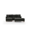 ECKSOFA mit Hocker, Schlaffläche - Anthrazit/Walnussfarben, Holz/Kunststoff (210/155cm) - myHomelando