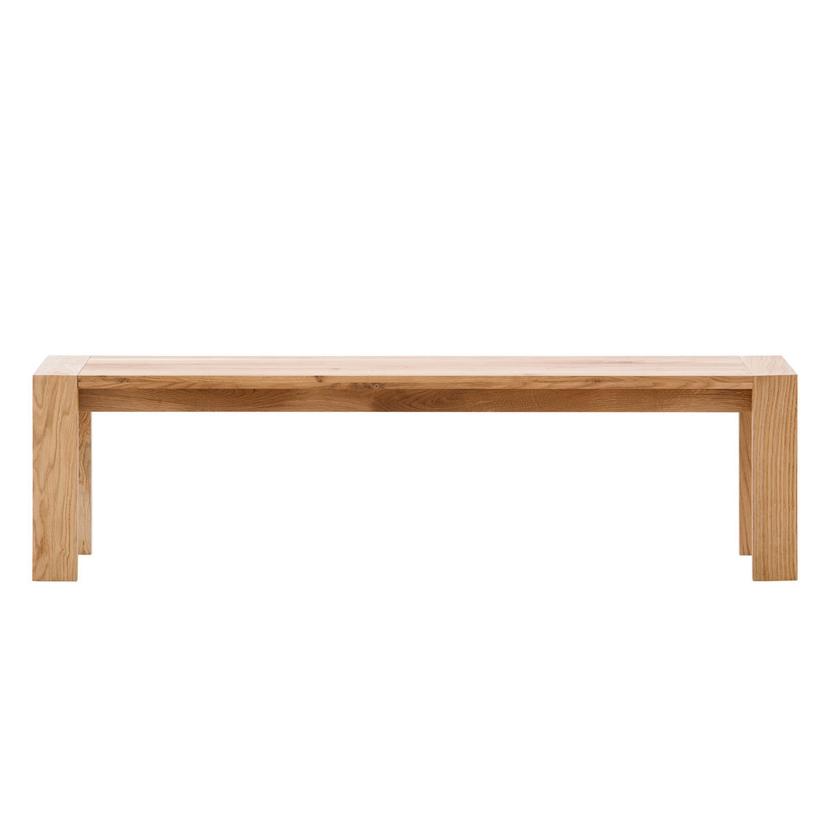 SITZBANK - Eiche massiv - Eichefarben, Holz (145/45/39cm) - home24