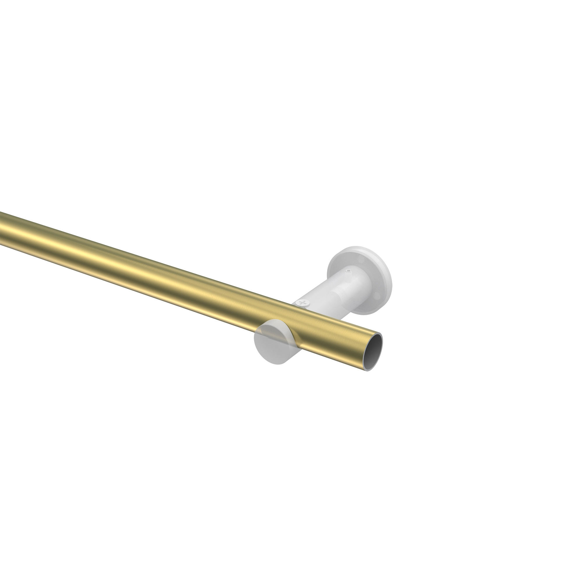 GARDINENSTANGE Platon Santo 320 cm (geteilt in 2 x 160 cm), 1-läufig (ohne Ringe), 20 mm Ø Messing-Optik - Messingfarben, Metall (320cm) - INTERDECO