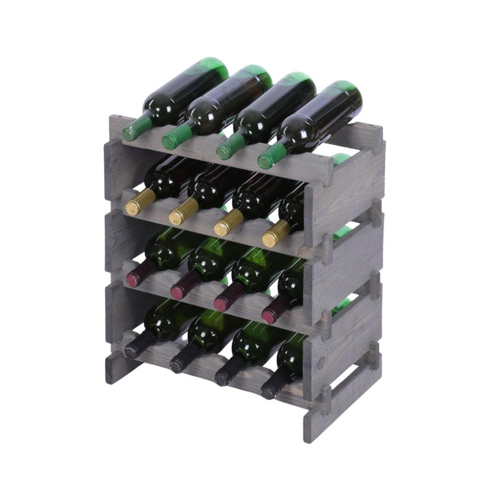 WEINREGAL VINOTECA FLEX PRO HxBxT 51x46x28cm 16 Flaschen auf 4 Ebenen Grau - Grau, Holz (46/51/28cm) - PROREGAL