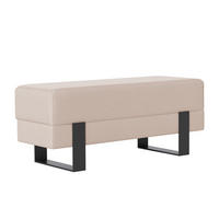 POLSTERBANK RIVA 100 cm Schwarz / Beige ,Metallgestell - Beige, Metall (100/47/35cm) - Idohome