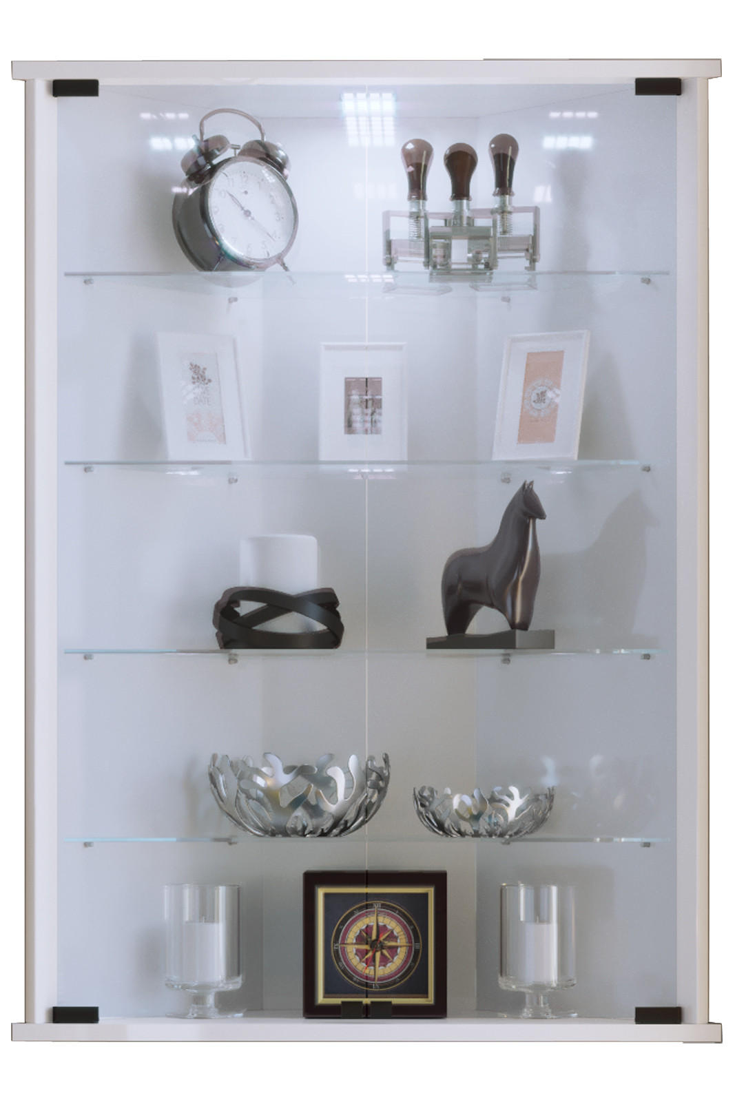 VITRINENSCHRANK Weiß - Weiß, Holzwerkstoff (68/88/23cm) - ebuy24