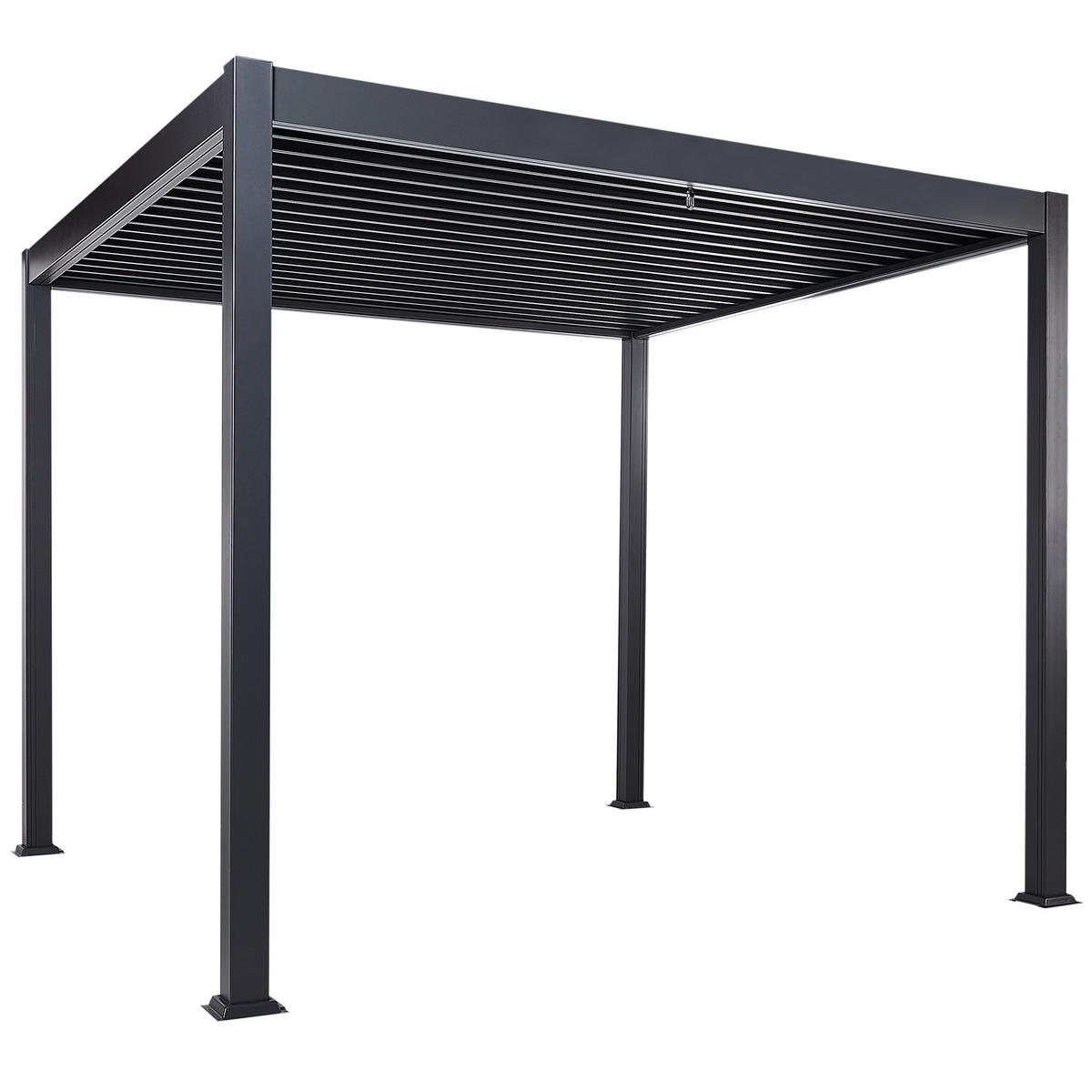 GARTEN-PERGOLA Schwarz Forno II - Schwarz, Metall (310/250/310cm) - Beliani