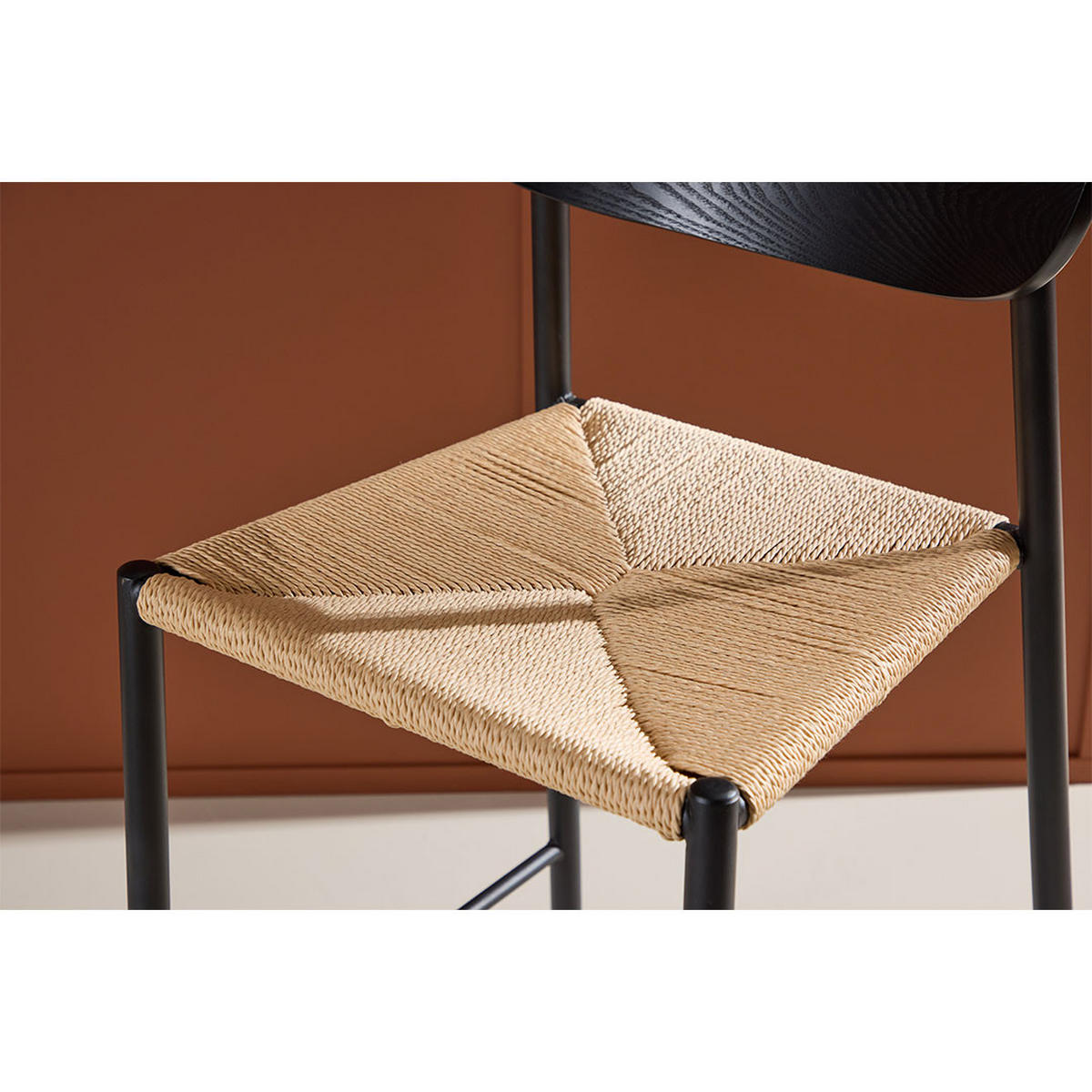 BARHOCKER, Polly, Schwarz, Rattan, 52 x 55 x 101 cm - Schwarz, Naturmaterialien/Textil (52/101/55cm) - ebuy24