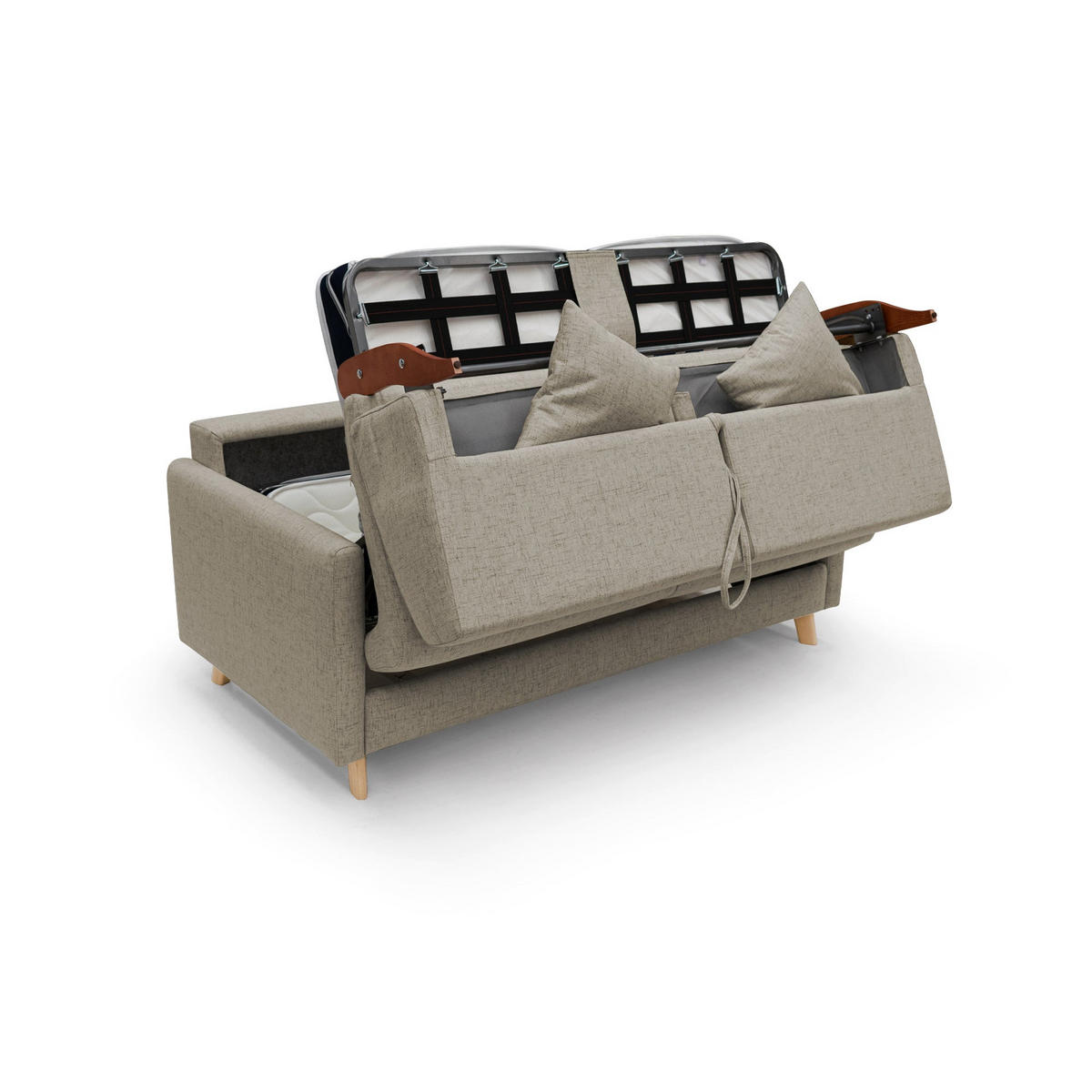 SCHLAFSOFA Edgar - Braun, Textil (180/94/97cm) - Divani.store