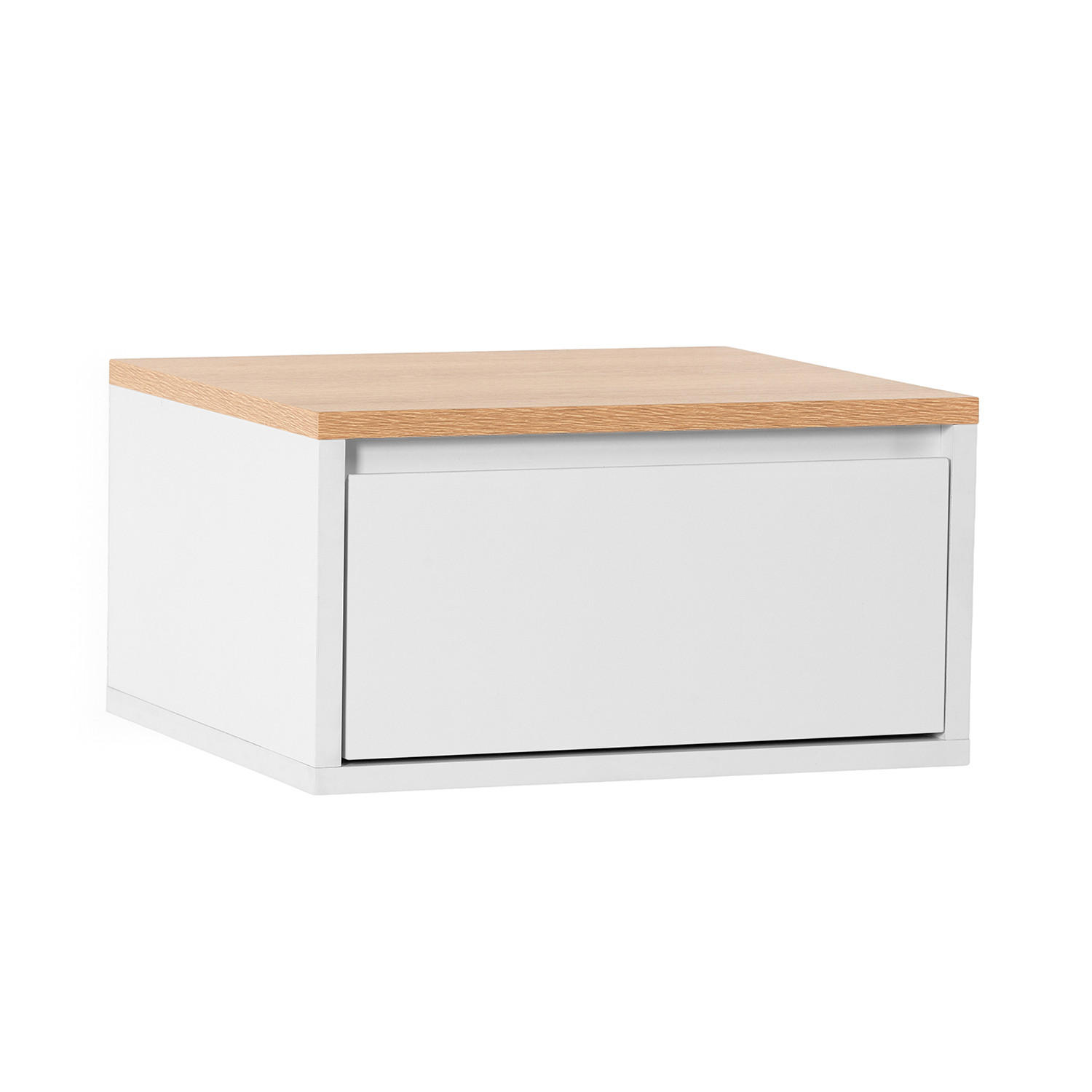 SCHWEBENDER NACHTTISCH Desi Weiß/Eiche - Weiß, Holzwerkstoff (40/21/35cm) - VS Venta-stock