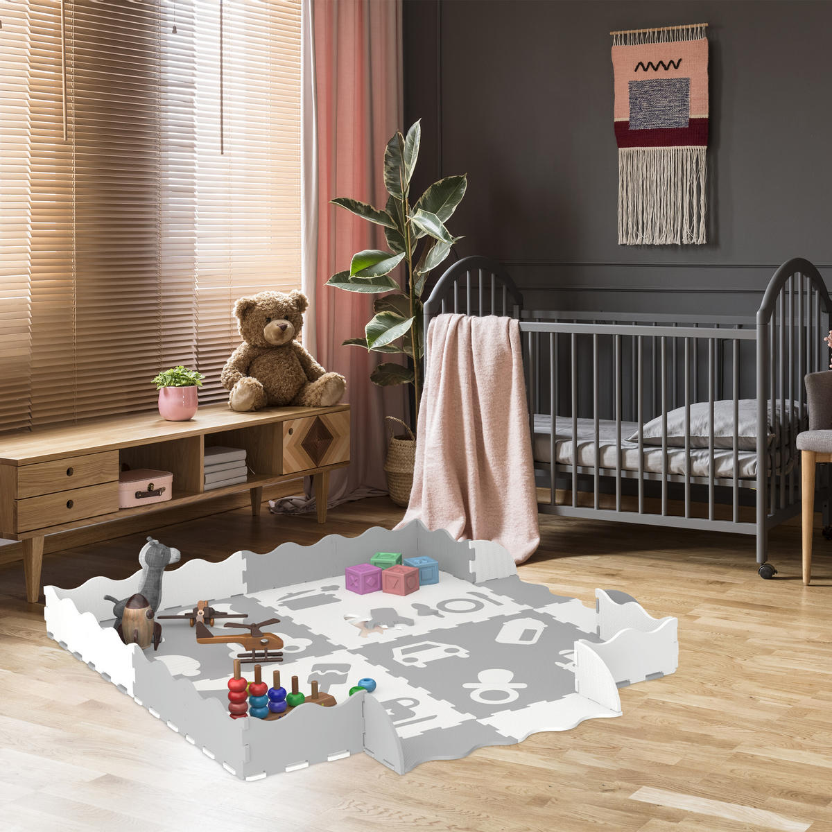 24-DIELNA puzzle mat - viacfarebná, textil (60/60cm) - Relaxdays