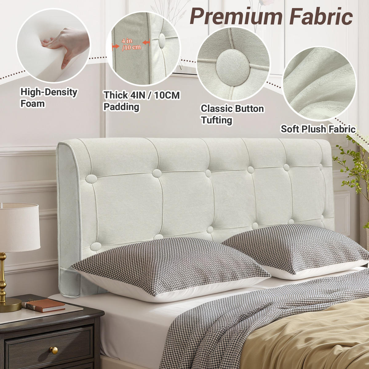 KOPFTEIL Rautengitter Wildlederimitat 60*100cm - Beige/Grau, Textil (10/60/100cm) - Vercart