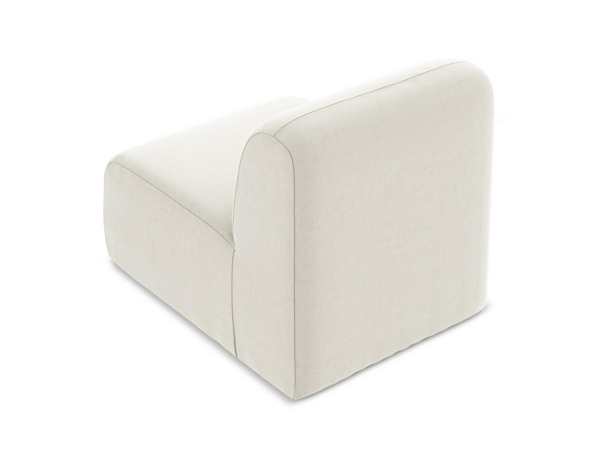 SOFAELEMENT Samt Stoff Beige - Creme/Schwarz, Holzwerkstoff/Kunststoff (70/75/94cm) - Makamii