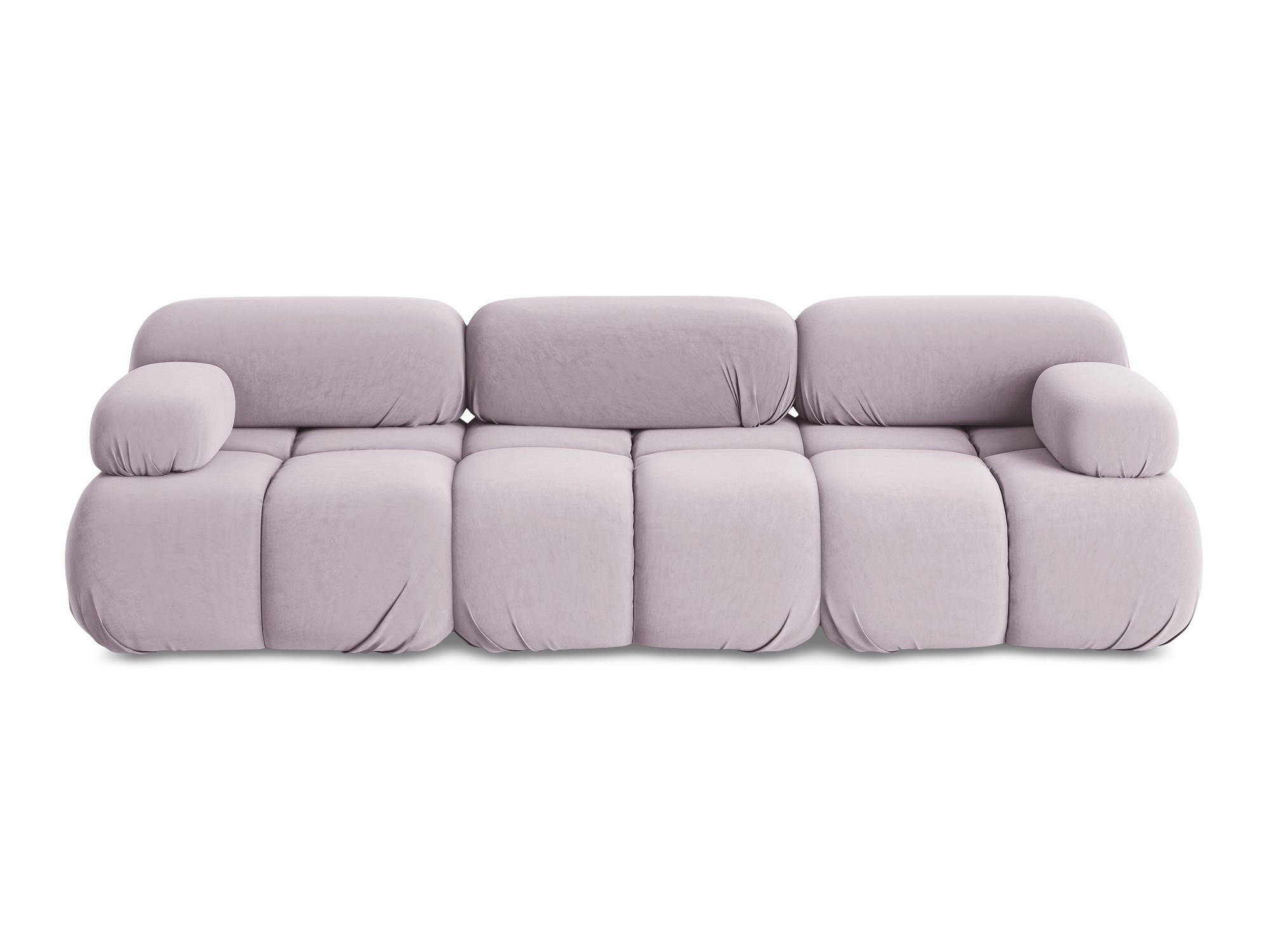 3-SITZER SOFA Samt Stoff Violett - Lila/Flieder, Kunststoff/Textil (285/70/96cm) - Makamii