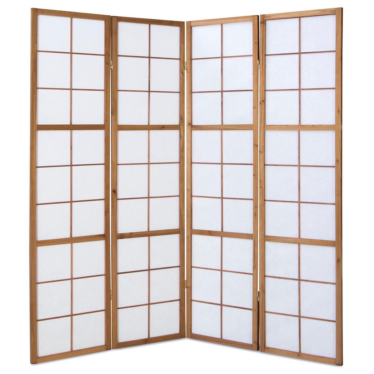 PARAVENT 4-tlg. 176/175 cm Braun Shoji - Braun, Holz (176/175/2cm) - Homestyle4u