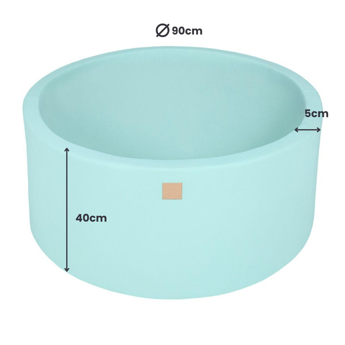 BÄLLEBAD für Kinder, Cotton, Minze - Mintgrün, Textil (90/90/40cm) - MeowBaby