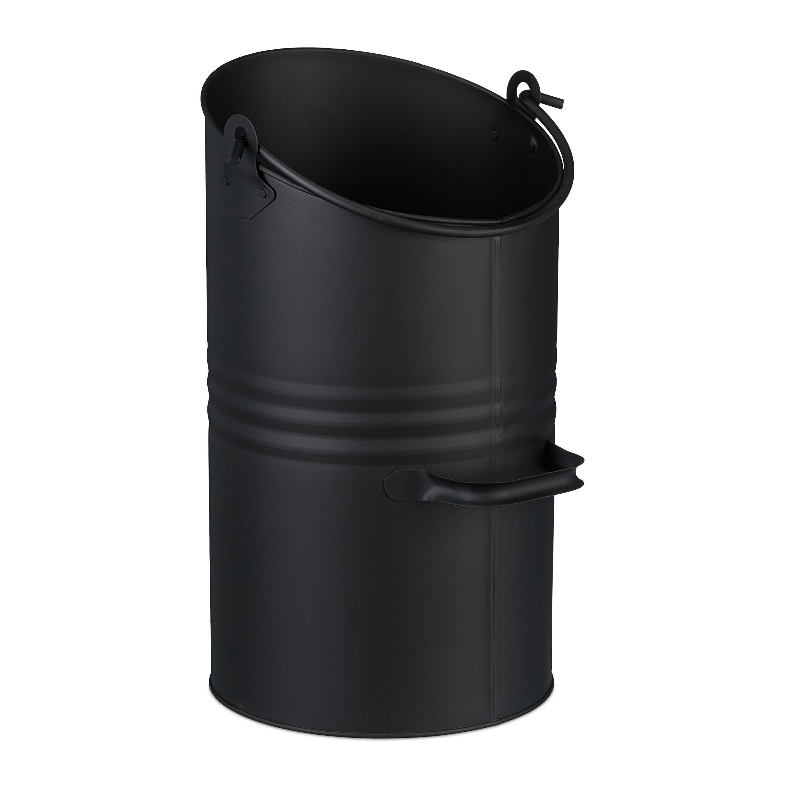 KOHLENSCHÜTTE - Schwarz, Metall (23/23/40cm) - Relaxdays