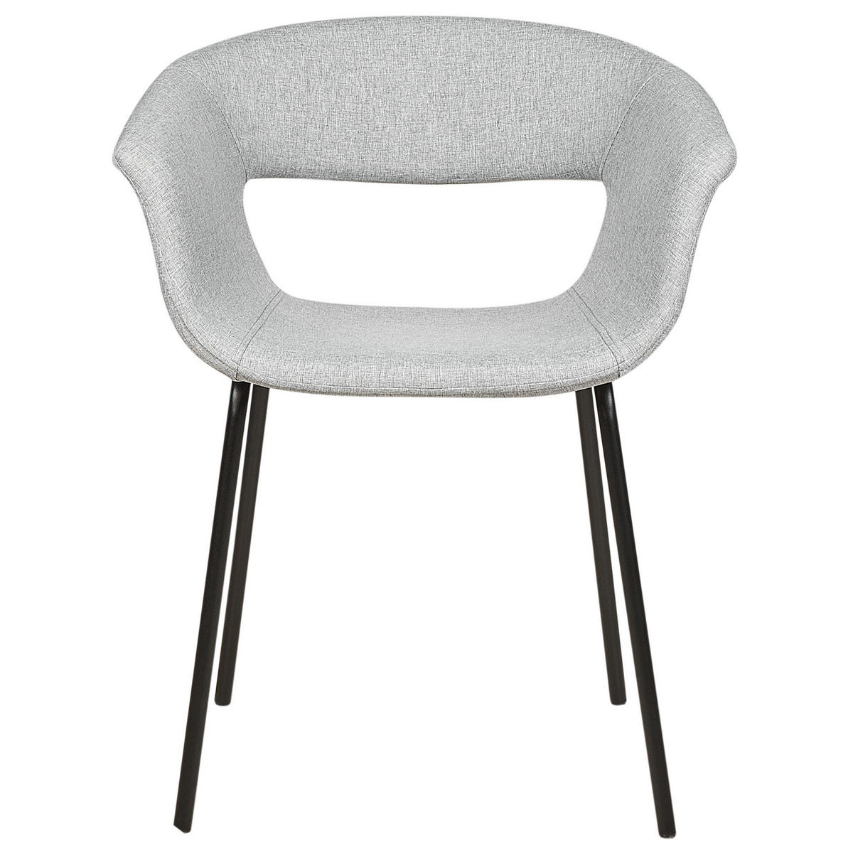 ESSZIMMERSTUHL 2er-Set Stoff hellgrau/schwarz Elma - Schwarz/Grau, Textil (63/76/50cm) - Beliani