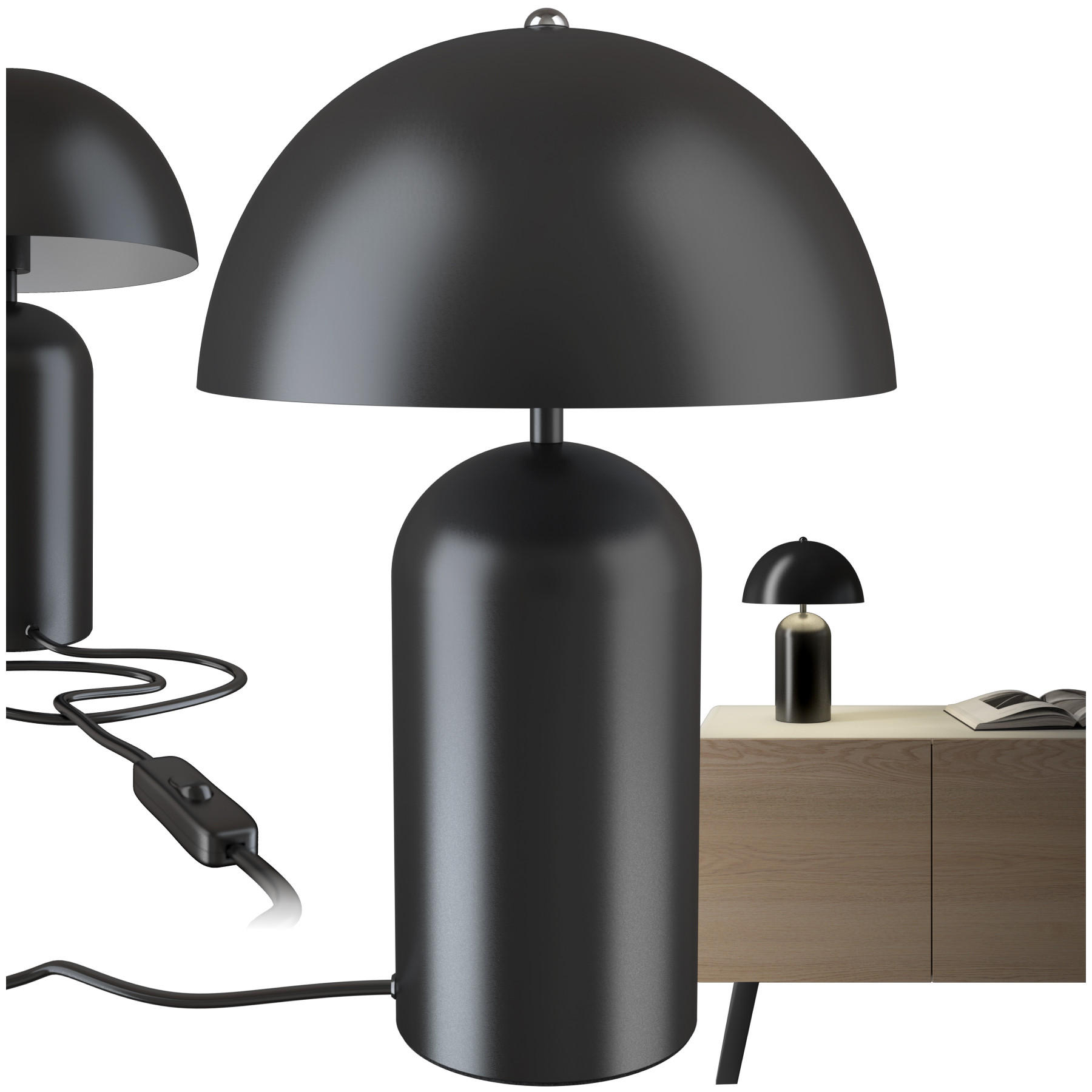 RETRO-TISCHLAMPE Altea,25 x 37 cm,schwarz - Schwarz, Metall (25/25/37cm) - tectake