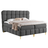 BOXBETT mit Stauraum in 140x200 cm in Stahlgrau - Grau, Textil (140/200cm) - Home Collective