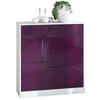 SCHUHSCHRANK Elvas Front in Brombeer Hochglanz - Brombeere, Holzwerkstoff (89/95.5/27cm) - Vladon