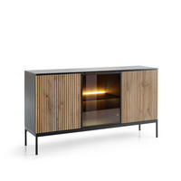 SIDEBOARD SENTO Schwarz 154x39x83 cm - Schwarz, Holzwerkstoff (154/83/39cm) - FURNLUX