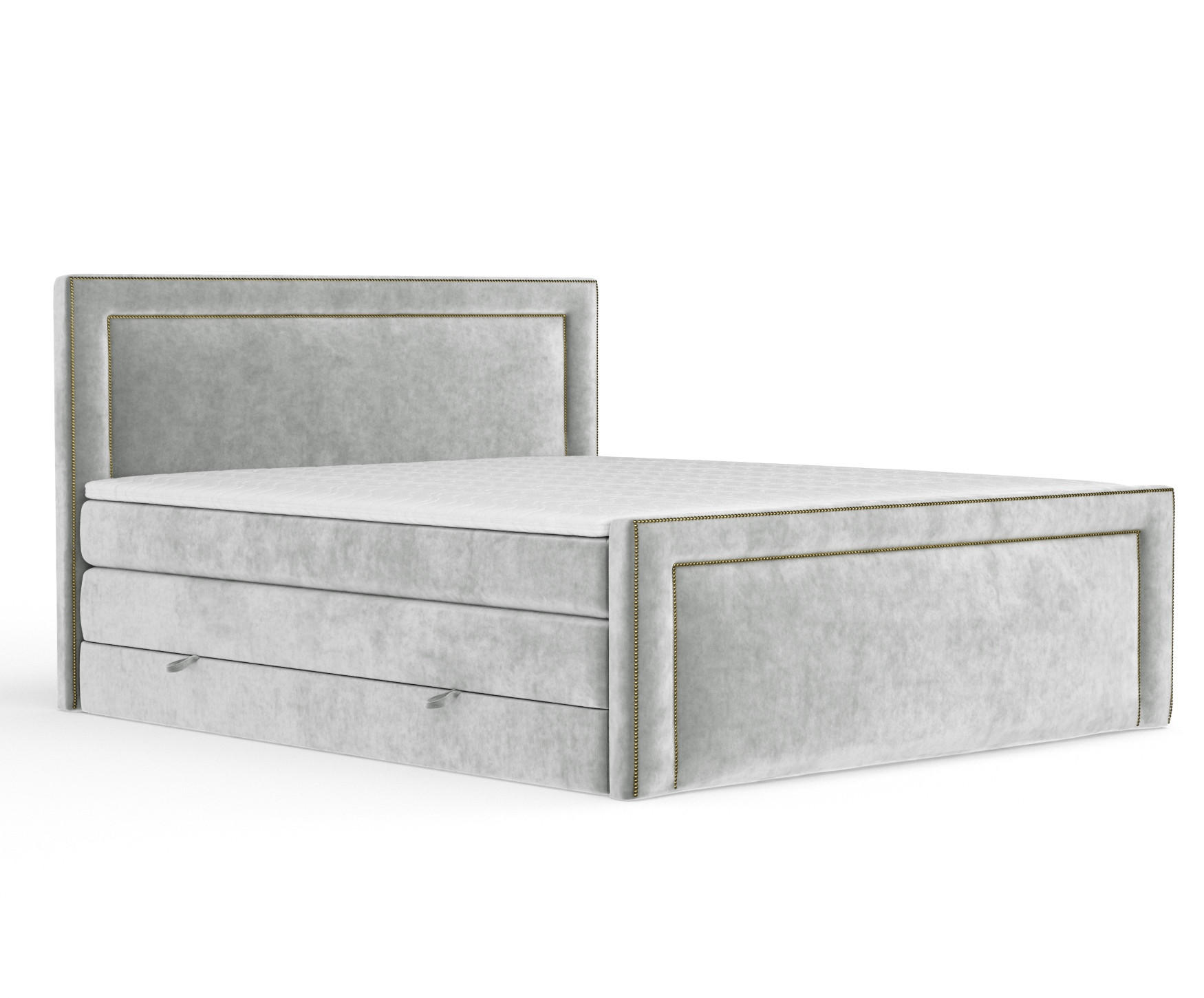 BOXSPRINGBETT Luxora Hellgrau 200/200 cm - Hellgrau/Schwarz, Holz/Holzwerkstoff (200/200cm) - Maison de Reve
