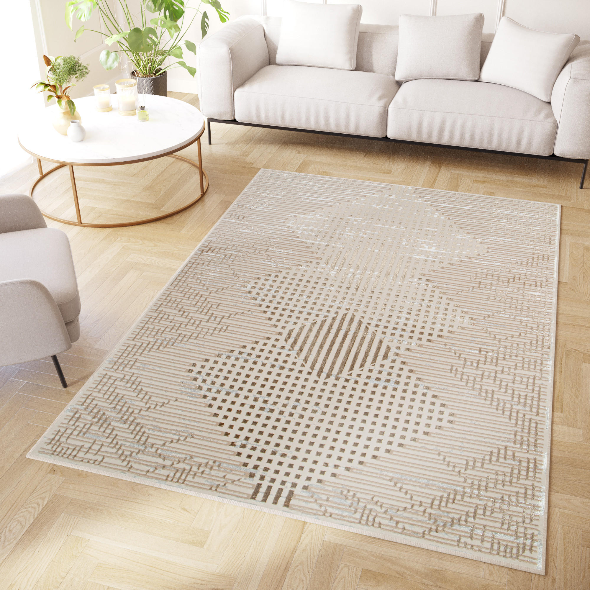 TEPPICH CRYSTAL Braun 80/150 cm - Braun, Textil (80/150cm) - Tapiso