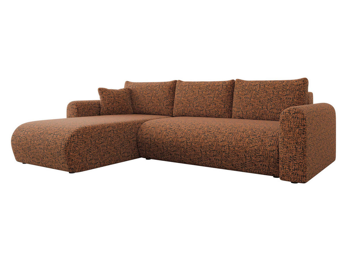 ECKSOFA Eliwo - Schwarz/Bronzefarben, Holz/Textil (252/158cm) - MIRJAN24