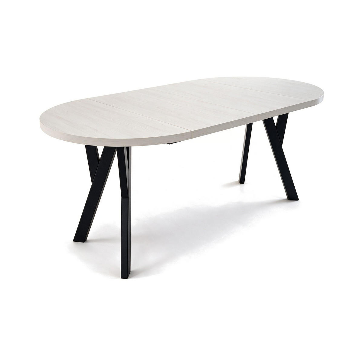 ESSTISCH ausziehbar rund 90-190 cm ATO Sosna, Auszugstisch mit Einlegeplatte - Schwarz/Kieferfarben, Holzwerkstoff (90/90/77cm) - VENASI MÖBEL