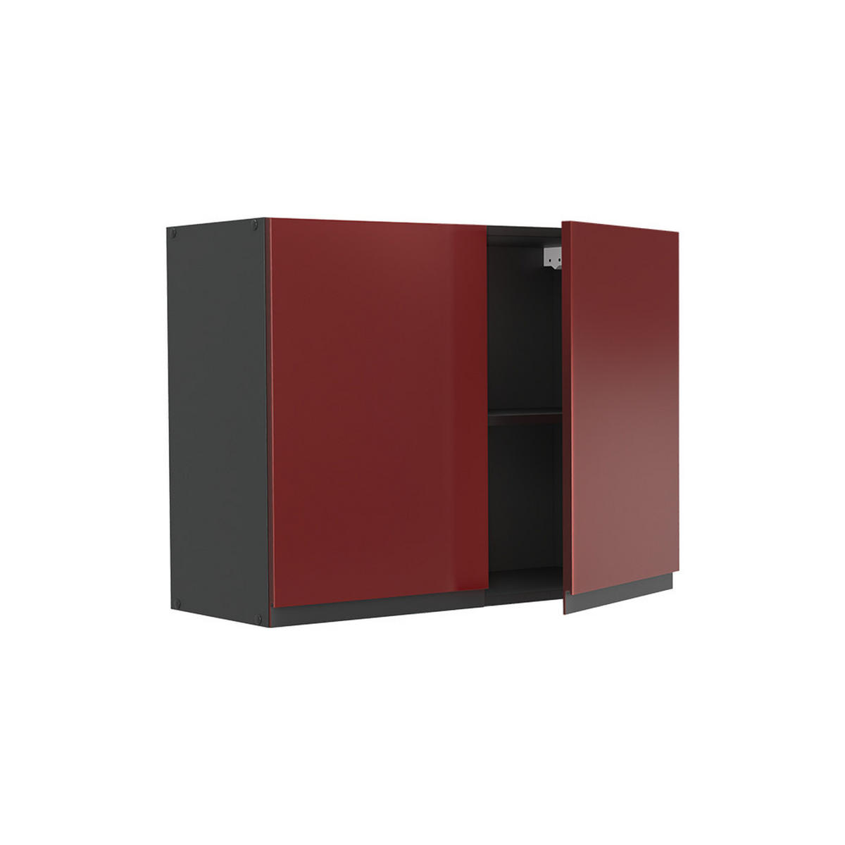 KÜCHENGLASSCHRANK R-Line, Rot/Anthrazit, 80 cm - Anthrazit/Rot, Holzwerkstoff (80/60/31cm) - Vicco