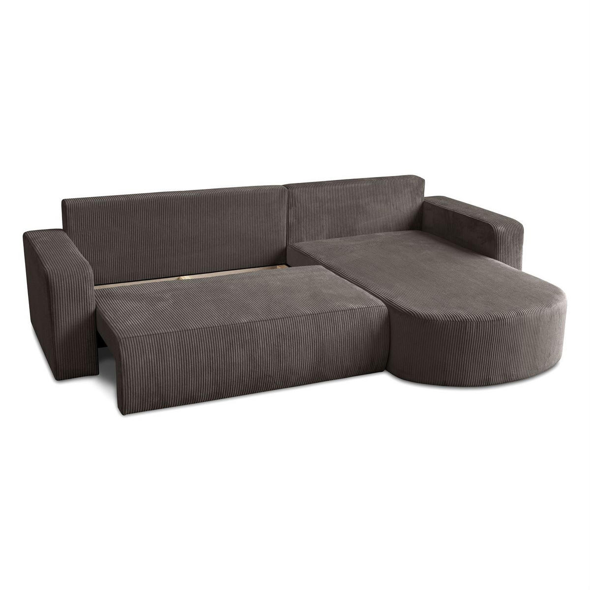 ECKSOFA SOPRANO mit Schlafunktion und Stauraum POSO 04 - Hellbraun, Textil (271/175cm) - Lookway