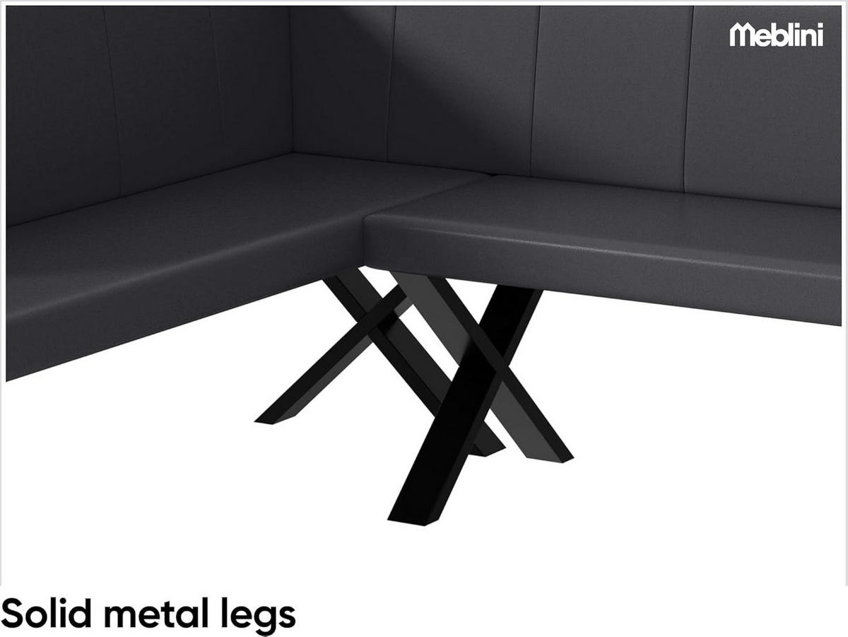 ECKBANK PETER_X - Grau, Leder (142/196cm) - Meblini