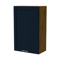 HÄNGESCHRANK Oslo W4/60/1 Eiche Artisan / Indigo Matt 60 / 32,5 / 96cm - Eiche Artisan/Dunkelblau, Holz/Holzwerkstoff (60/96/32.5cm) - Feldmann-Wohnen