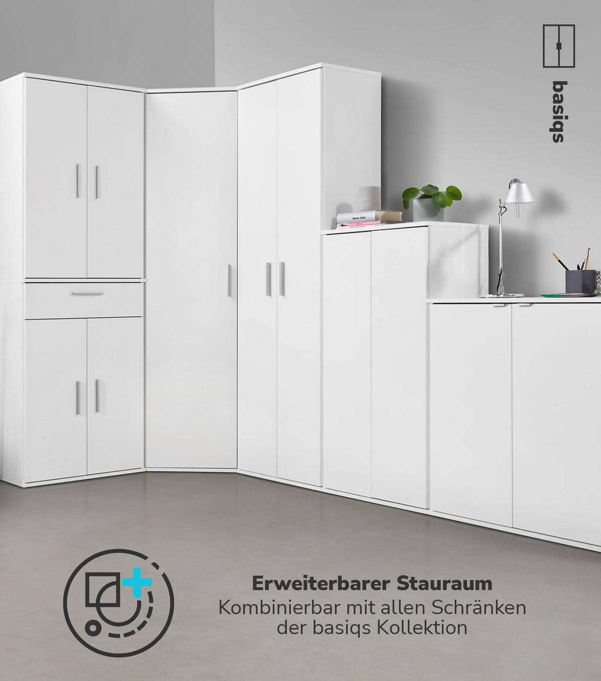 MEHRZWECKSCHRANK Der Praktische - Weiß, Holzwerkstoff (60/91/34cm) - Mokebo