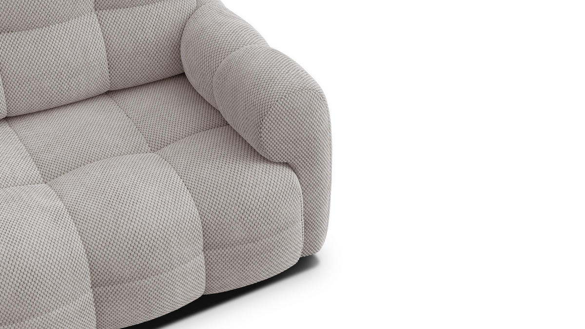 SOFA MELLOW 2,5-Sitzer, beige - Beige/Schwarz, Holz/Textil (183/87/98cm) - Courtois Laville