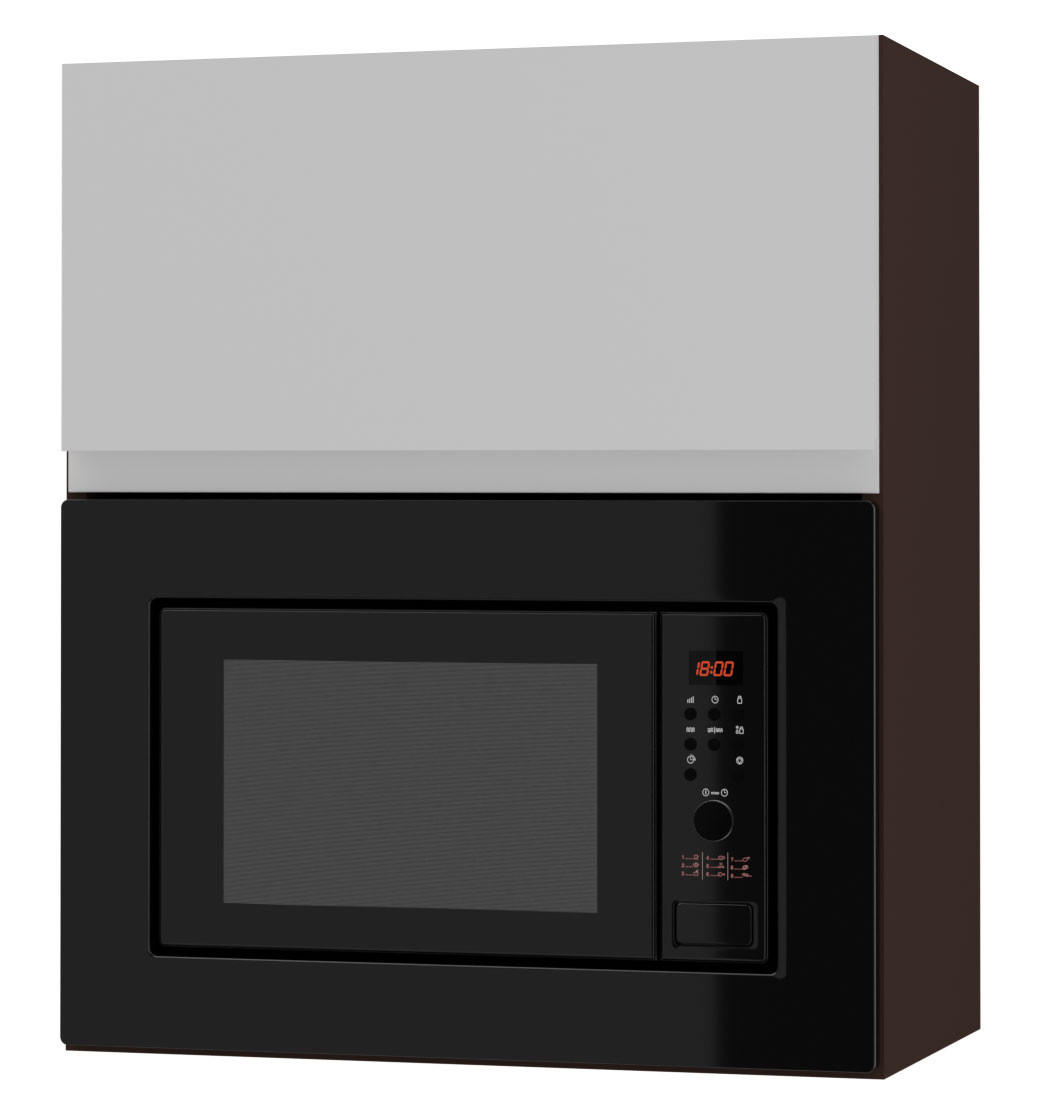 MIKROWELLENUMBAUSCHRANK Avellino W2MK/60 weiß Acryl matt / Lava 60 / 32,5 / 72cm - Dunkelgrau/Weiß, Holz/Holzwerkstoff (60/72/32.5cm) - Feldmann-Wohnen