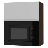 MIKROWELLENUMBAUSCHRANK Avellino W2MK/60 weiß Acryl matt / Lava 60 / 32,5 / 72cm - Dunkelgrau/Weiß, Holz/Holzwerkstoff (60/72/32.5cm) - Feldmann-Wohnen