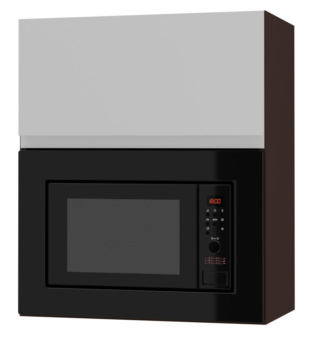 MIKROWELLENUMBAUSCHRANK Avellino W2MK/60 weiß Acryl matt / Lava 60 / 32,5 / 72cm - Dunkelgrau/Weiß, Holz/Holzwerkstoff (60/72/32.5cm) - Feldmann-Wohnen