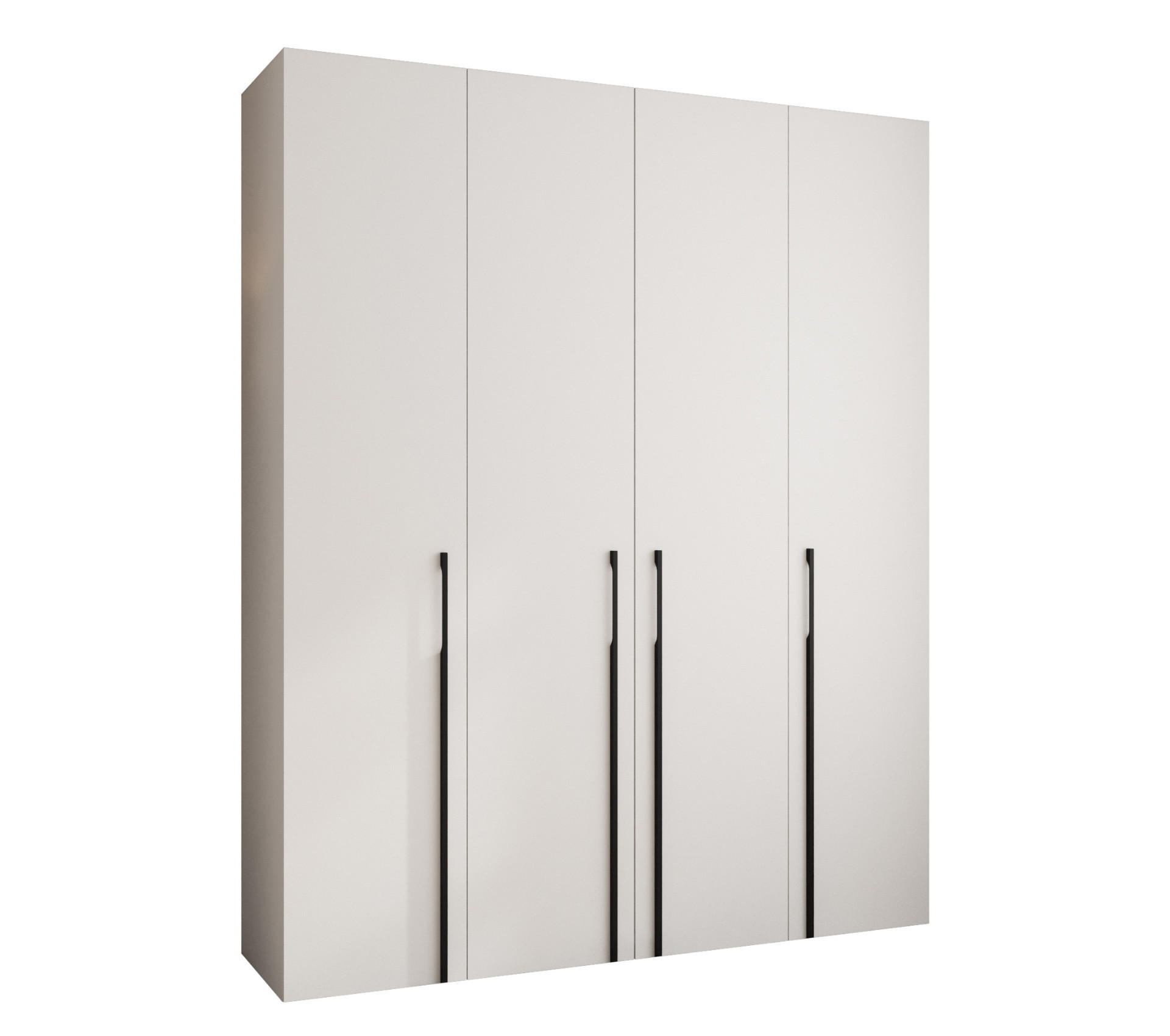 Abiks Möbel Drehtürenschrank Weiß, Schwarz 200x245.5x50 cm