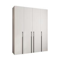 DREHTÜRENSCHRANK 245,5/200/40 4-türig - Schwarz/Weiß, Holz/Metall (200/245.5/40cm) - Abiks Möbel