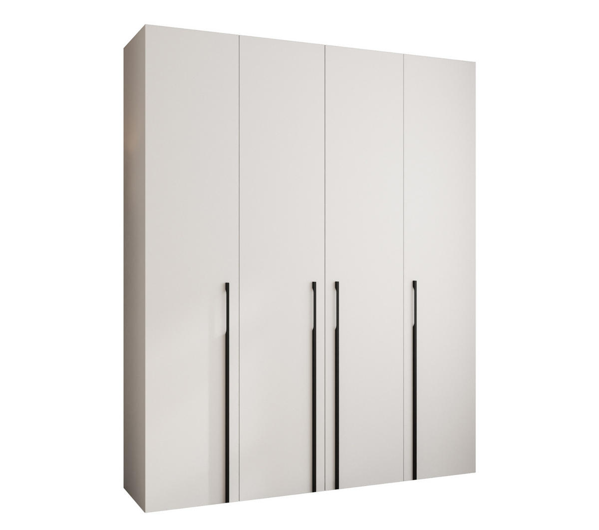 DREHTÜRENSCHRANK 245,5/200/40 4-türig - Schwarz/Weiß, Holz/Metall (200/245.5/40cm) - Abiks Möbel