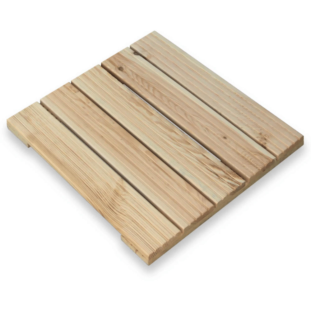 HOLZFLIESE Kiefernholz 47,5x47,5cm Terrassenfliese quadratisch - Braun, Holz (47.5/47.5/3.8cm) - DELUKE