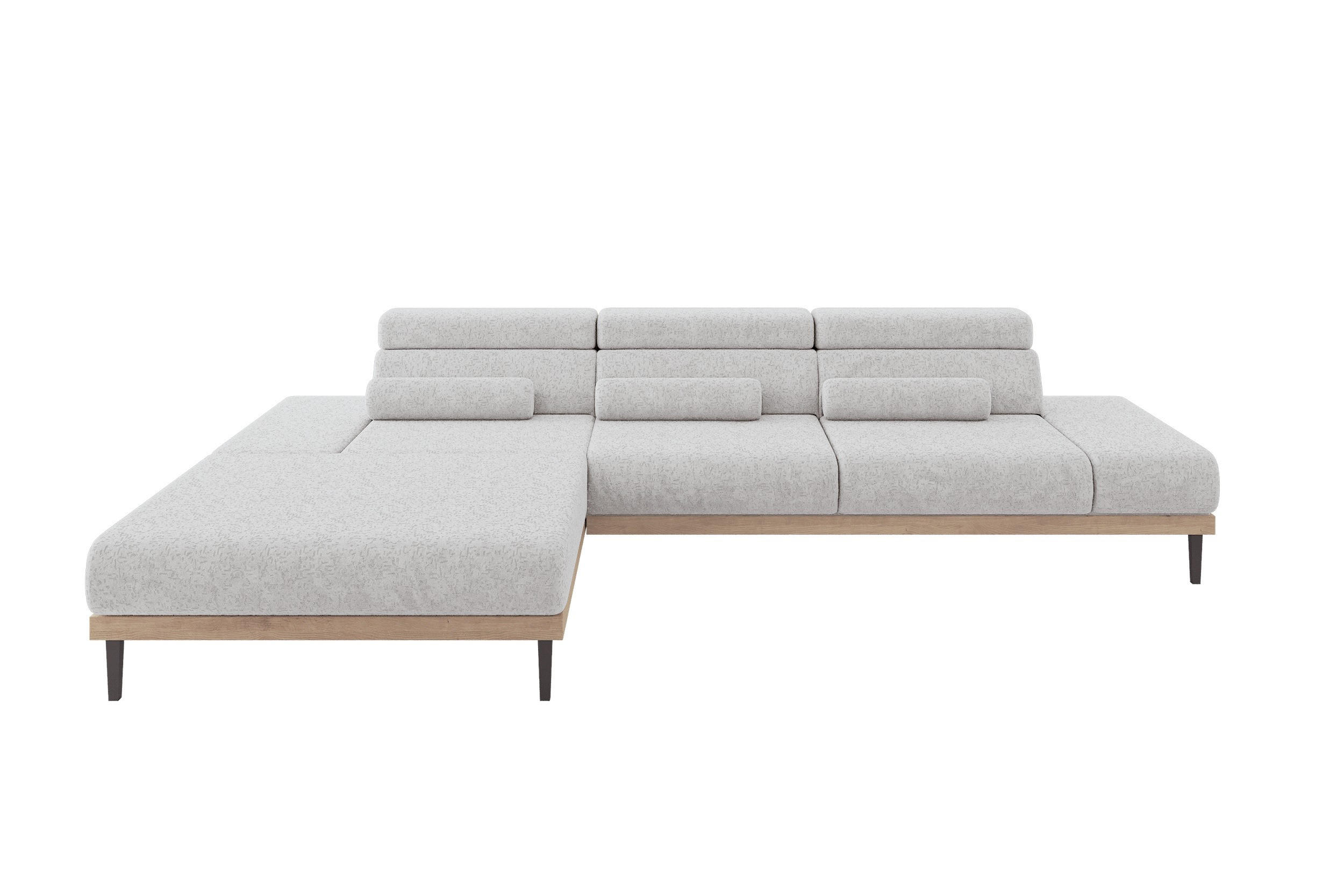 ELEKTRISCHES ECKSOFA Links MONA 316x205x85 Grau Velours - Grau, Holzwerkstoff/Textil (316/205cm) - ALTDECOR