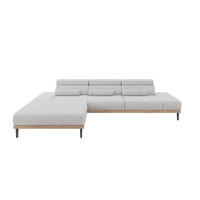 ELEKTRISCHES ECKSOFA Links MONA 316x205x85 Grau Velours - Grau, Holzwerkstoff/Textil (316/205cm) - ALTDECOR