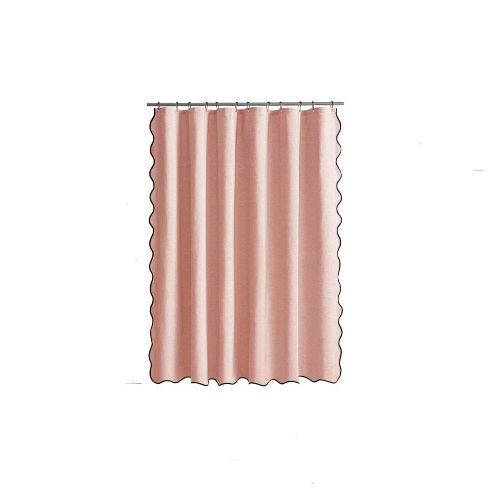 DUSCHVORHANG, rosa, 200 x 180 cm, Leinen - Rosa, Textil (180/200cm) - Authentics