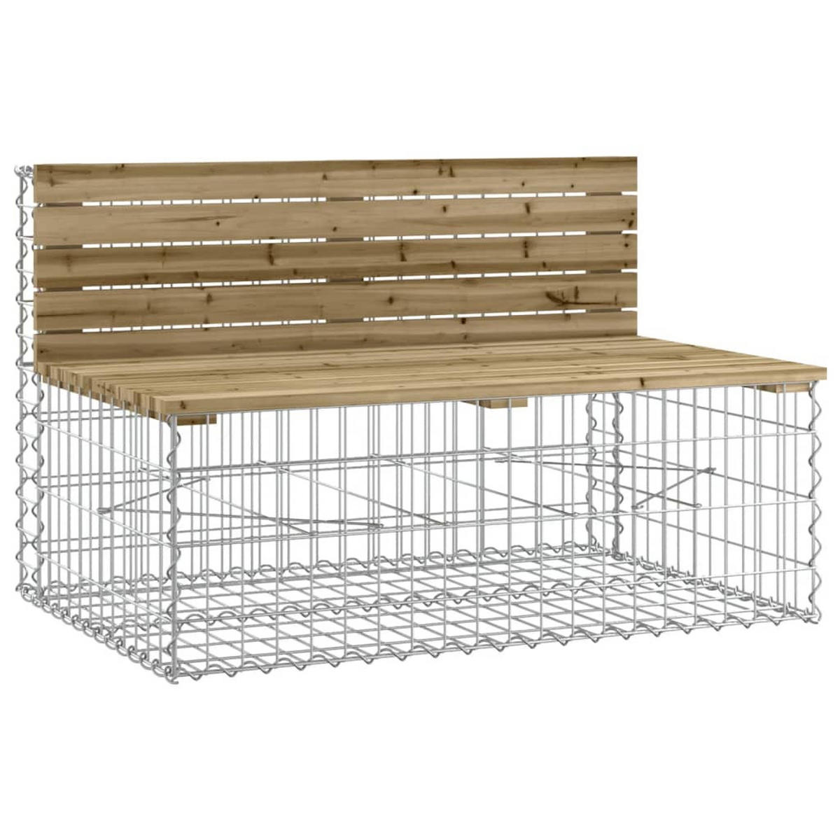GARTENBANK Gabionen INO 287x71x65,5 cm Kiefernholz Braun - Silberfarben, Metall (287/65.5/71cm) - DELUKE