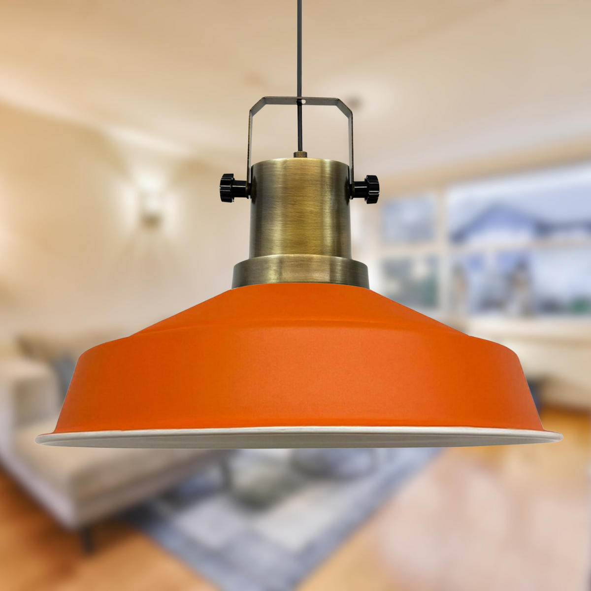 PENDELLEUCHTE Asletl Metall 41/28 cm - Orange, Metall (41/28cm) - Bamyum
