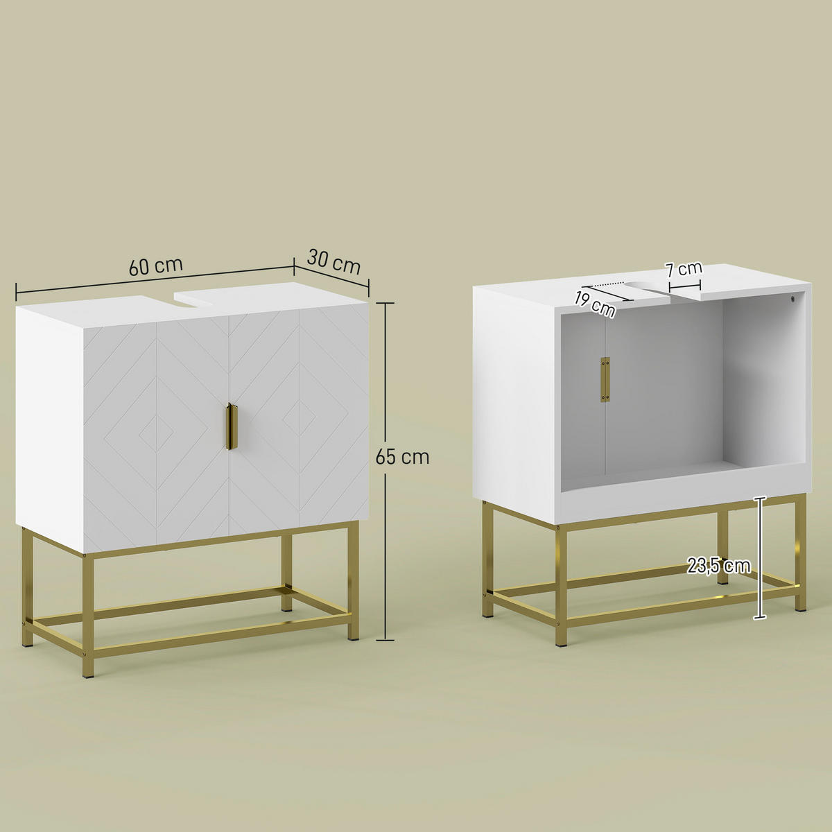 HÄNGESCHRANK Weiß 1 Stück - Weiß, Kunststoff (60/65/30cm) - GiPP