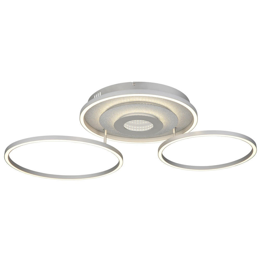 DECKENLEUCHTE MILES Metall Silber LED - Silberfarben, Metall (99.2/57/11.5cm) - Globo Lighting
