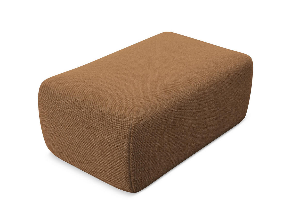 POUF Strukturstoff Stoff Orange - Terra cotta/Schwarz, Kunststoff/Textil (102/40/62cm) - Makamii