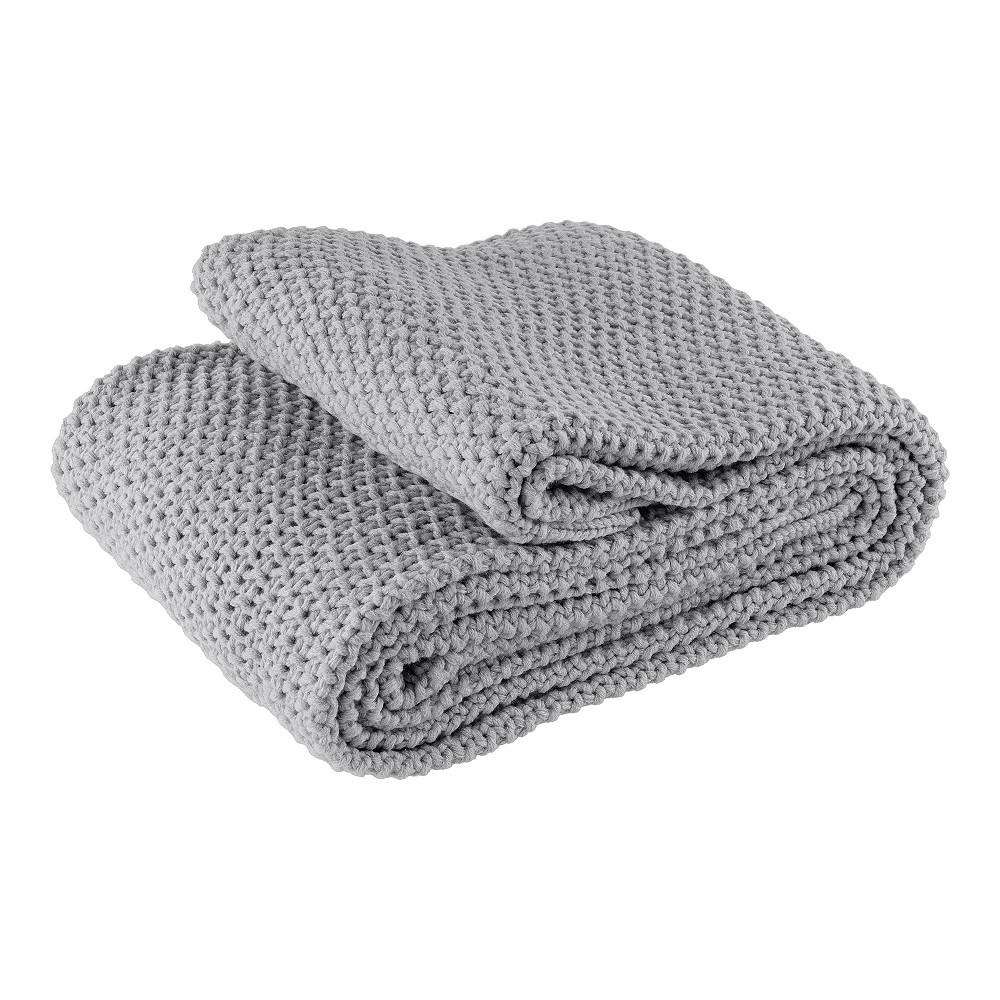 STRICKDECKE grau 140/190 cm - Grau, Textil (140/190cm) - wometo