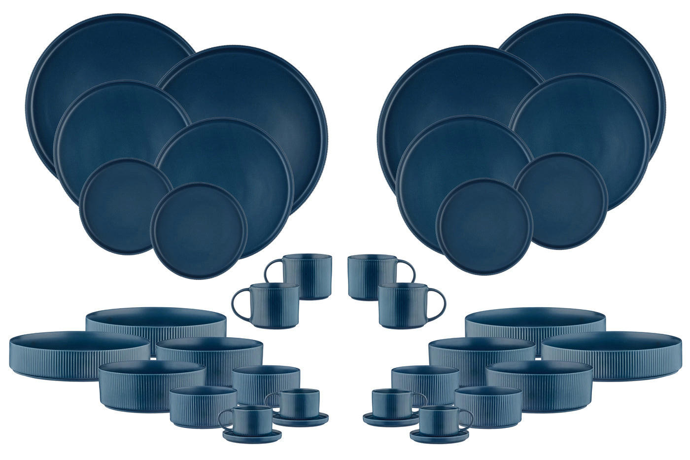 KOMPLETTSERVICE Scandi - 36er-Set - Marineblau - Blau, Keramik (1/1/1cm) - Björn