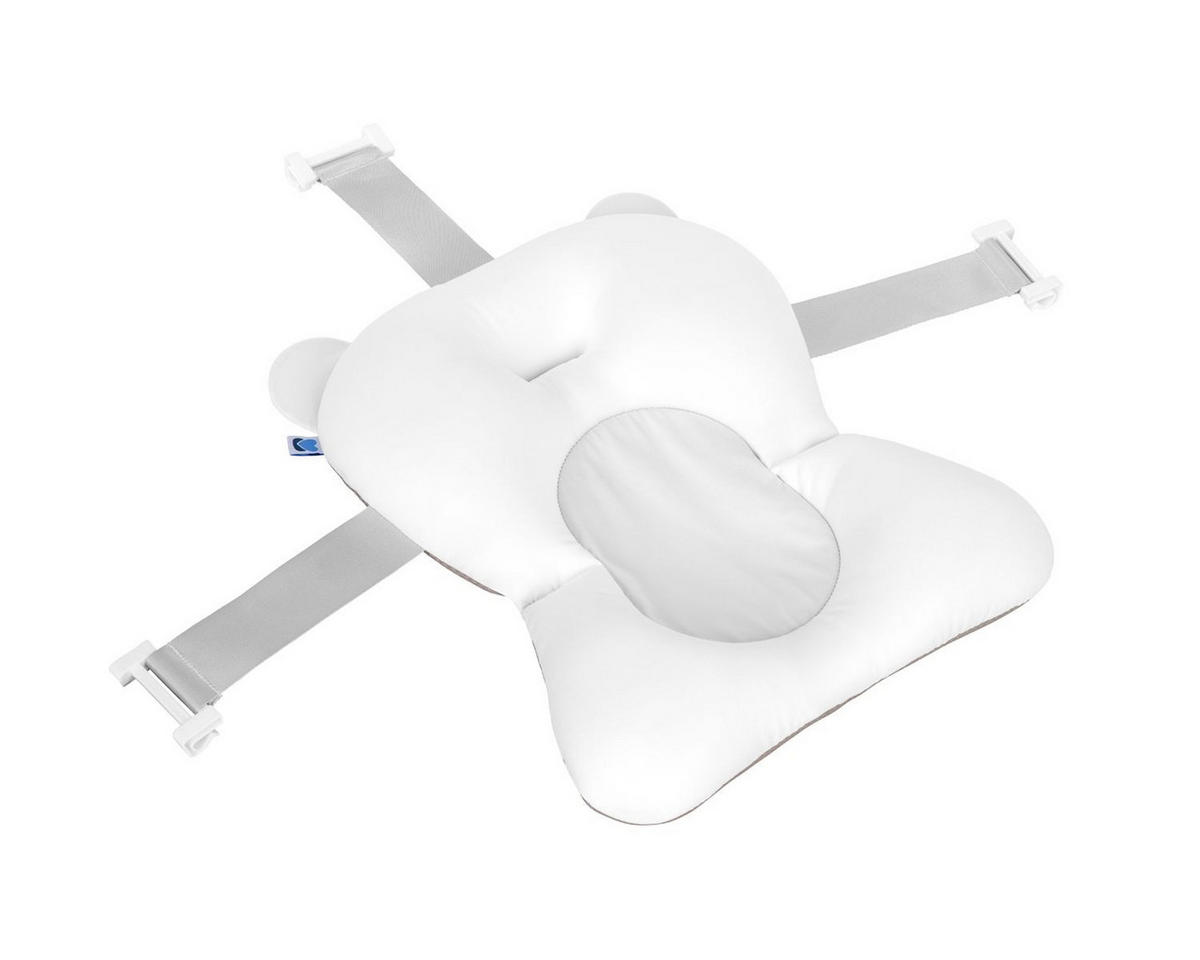 BADEKISSEN Bär Badehilfe weiß Wannenauflage, Baby-Badewannenkissen, Clips - Weiß, Kunststoff (32/45cm) - Kikka boo